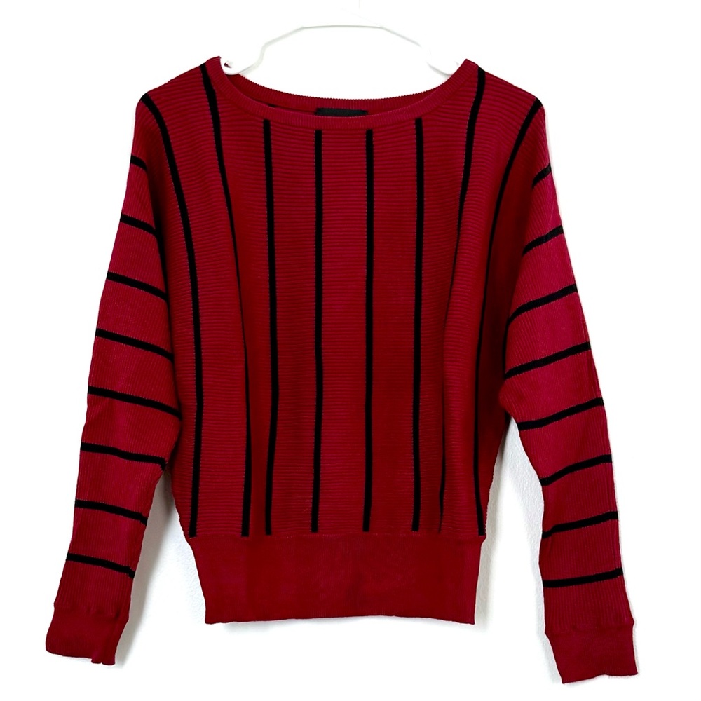 Premise Red and Black Crew Neck Sweater